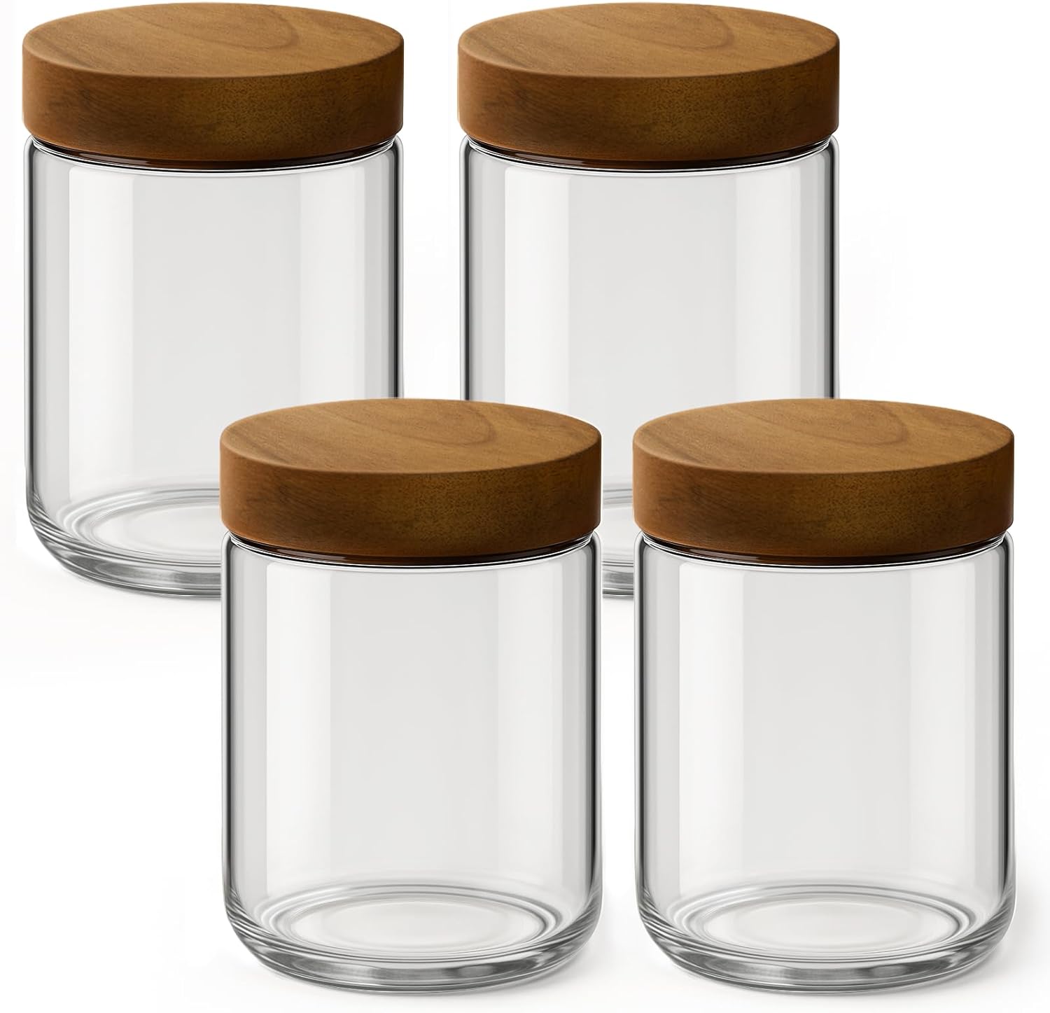 Meal Prep Glass Containers With Lids - Набор из 4 стеклянных банок для