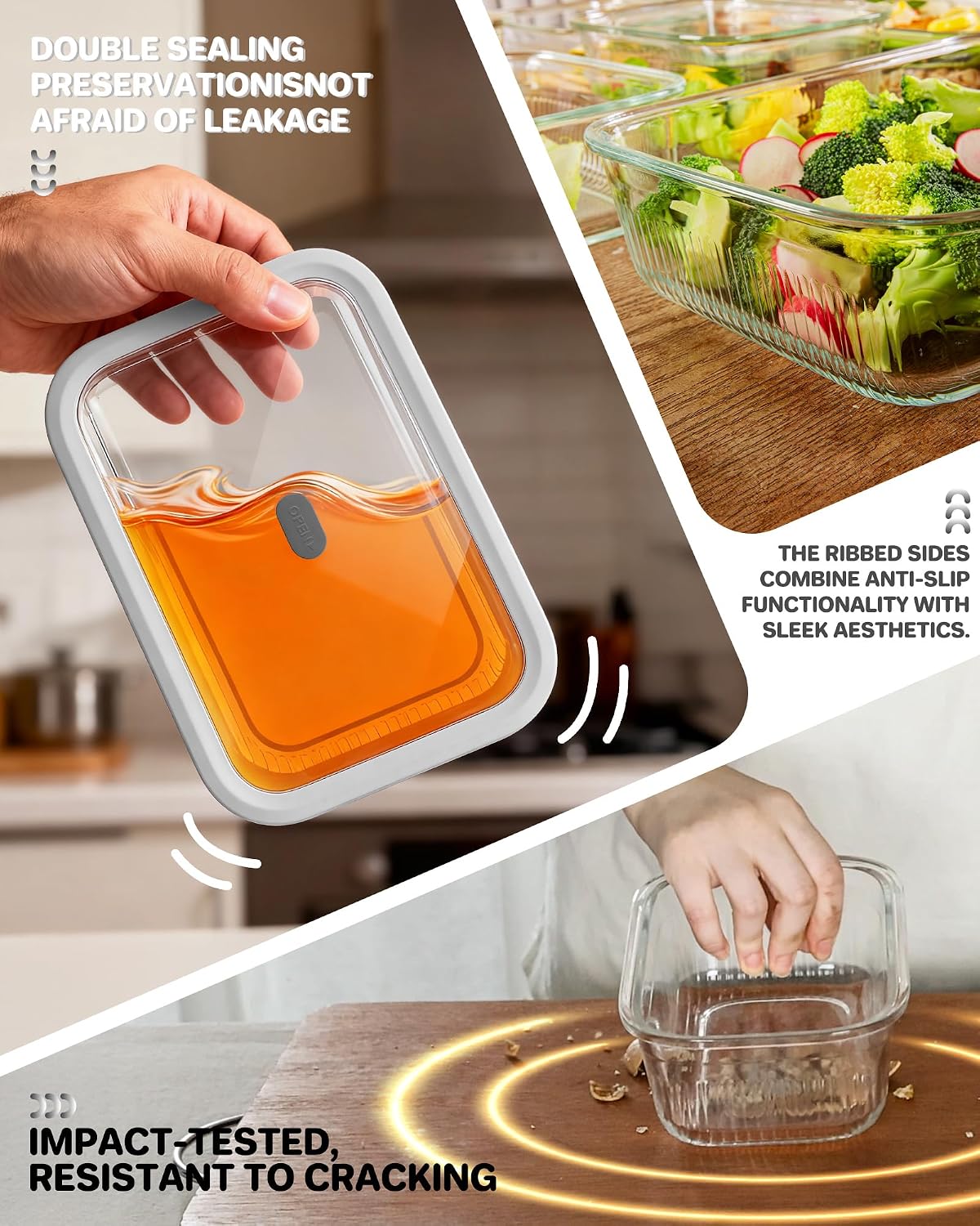 Набор из 2 стеклянных контейне – обзор и цена Meal Prep Glass Containers With Lids